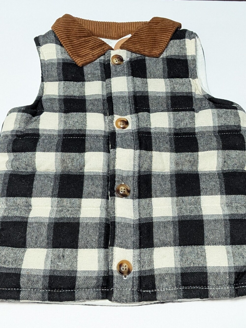 MUD PIE, Buffalo Plaid Corduroy Vest, Size 2T-3T